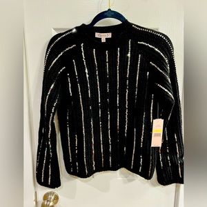 Nannette Lepore Sequined black sweater